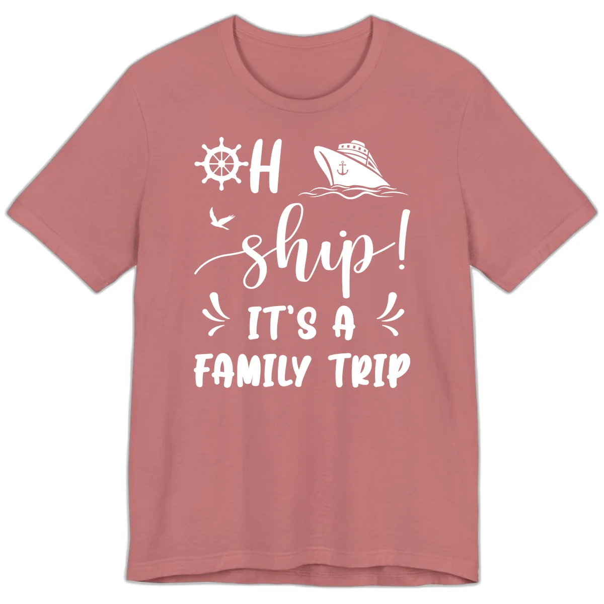 Ahoy Ship It's A Family Trip Premium T-Shirt in Mauve
