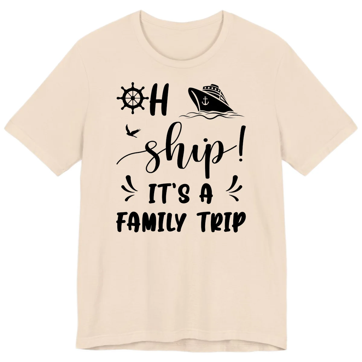 Ahoy Ship It's A Family Trip Premium T-Shirt in Soft Cream