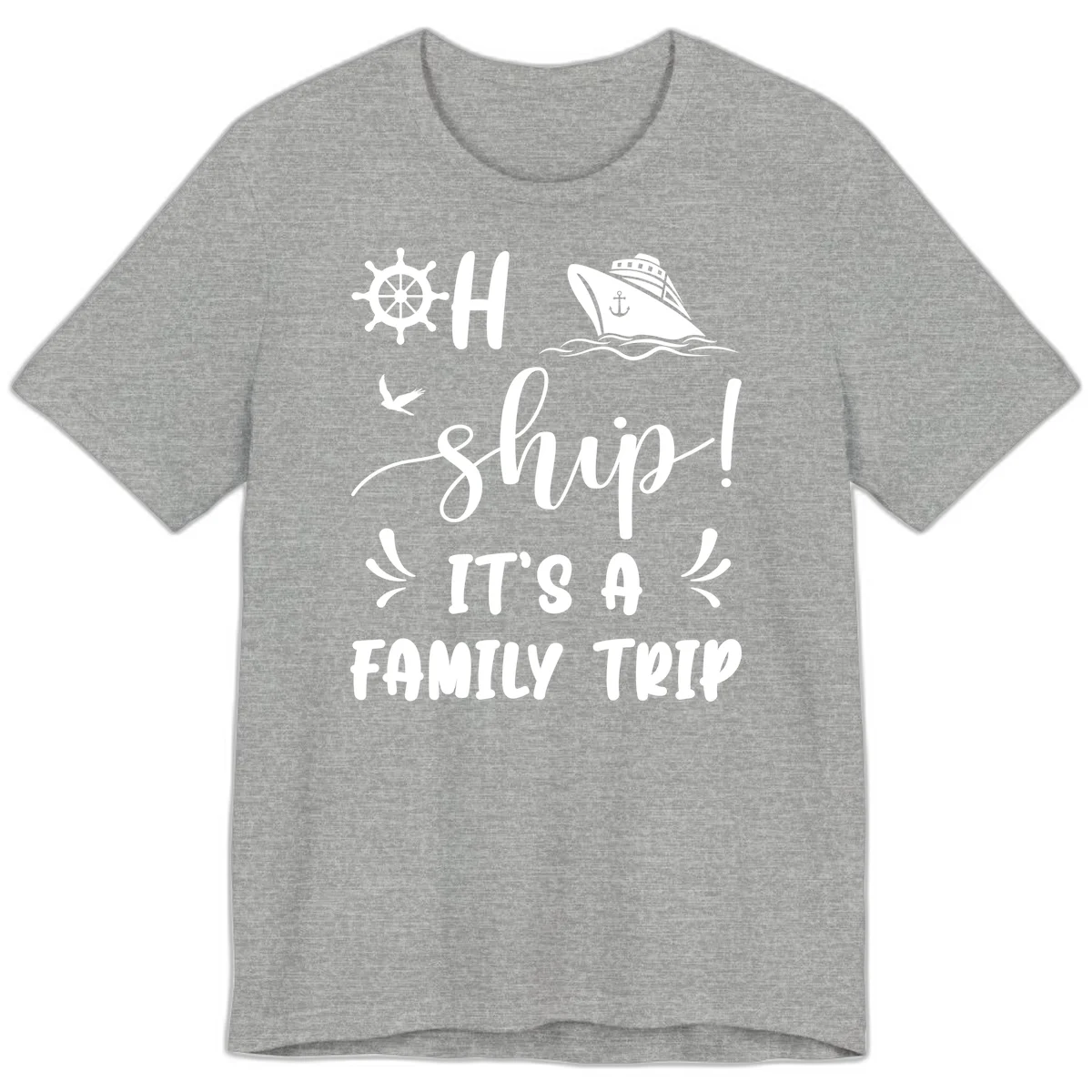 Ahoy Ship It's A Family Trip Premium T-Shirt in Athletic Heather