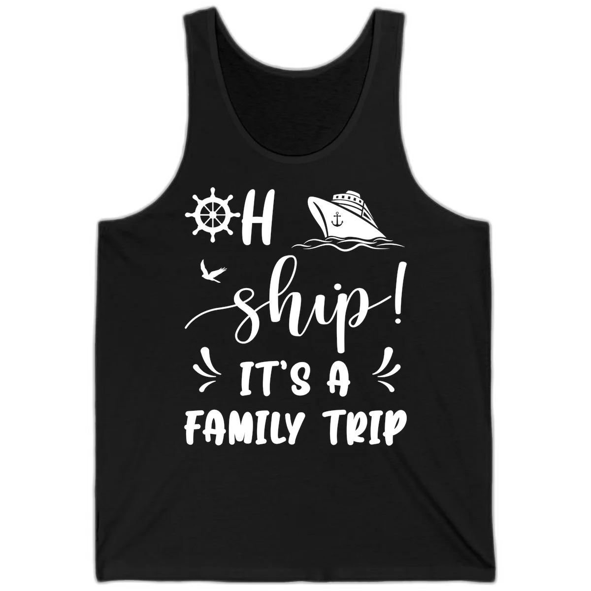 Ahoy Ship It's A Family Trip Tank in Black