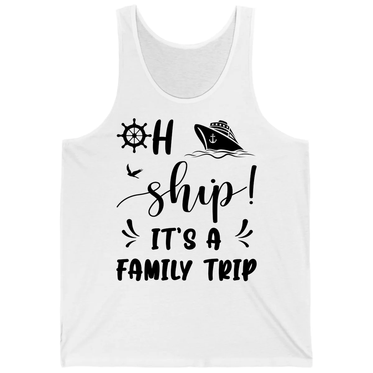 Ahoy Ship It's A Family Trip Tank in White