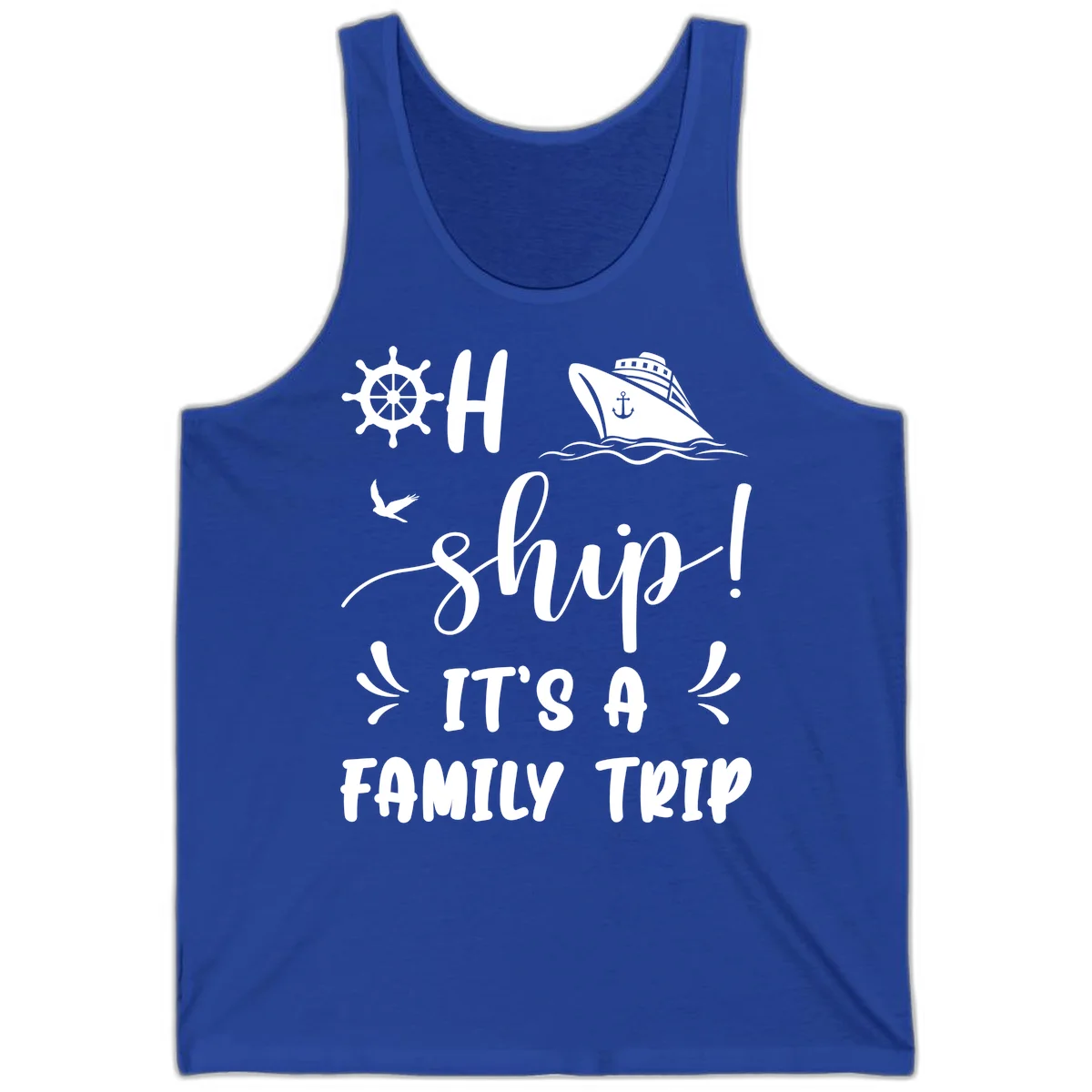 Ahoy Ship It's A Family Trip Tank in True Royal