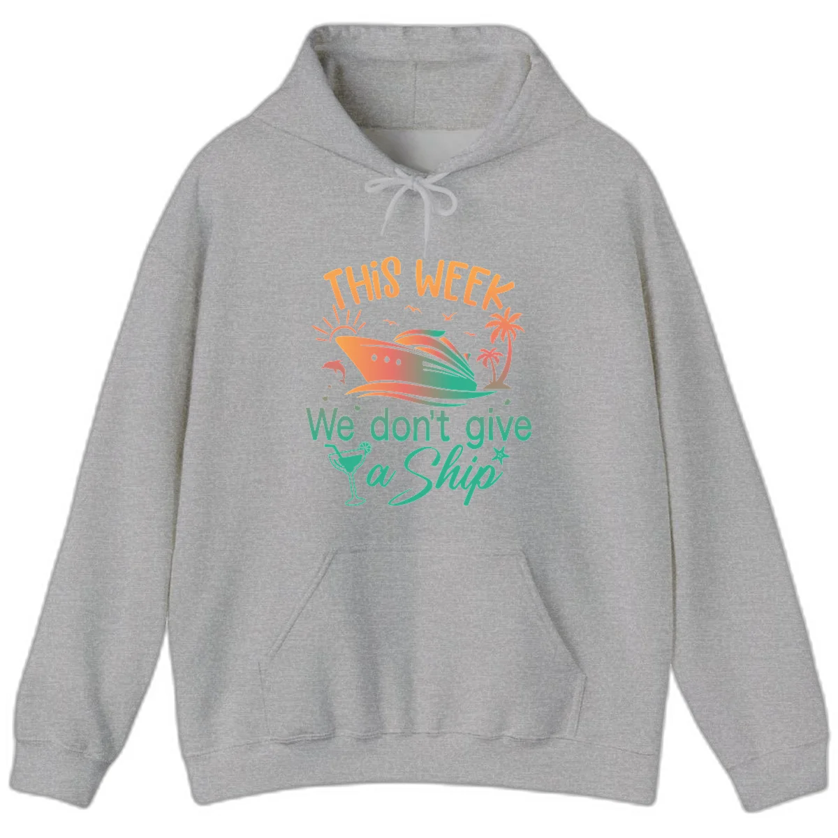 This Week We Don't Give A Ship Hoodie in Sport Grey