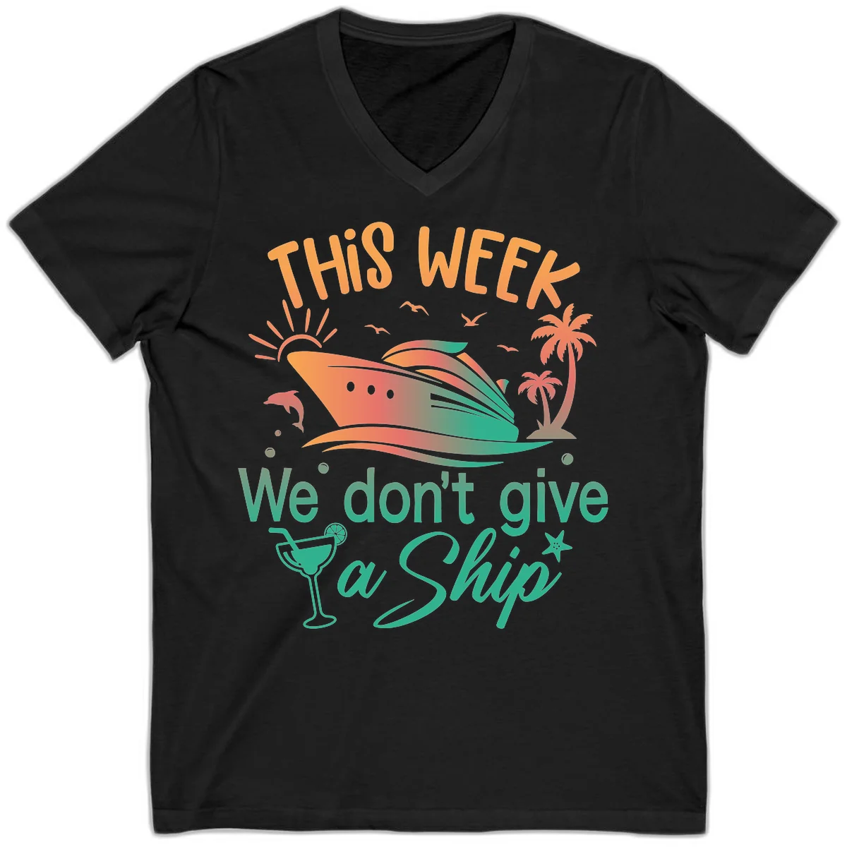 This Week We Don't Give A Ship V-Neck in Black