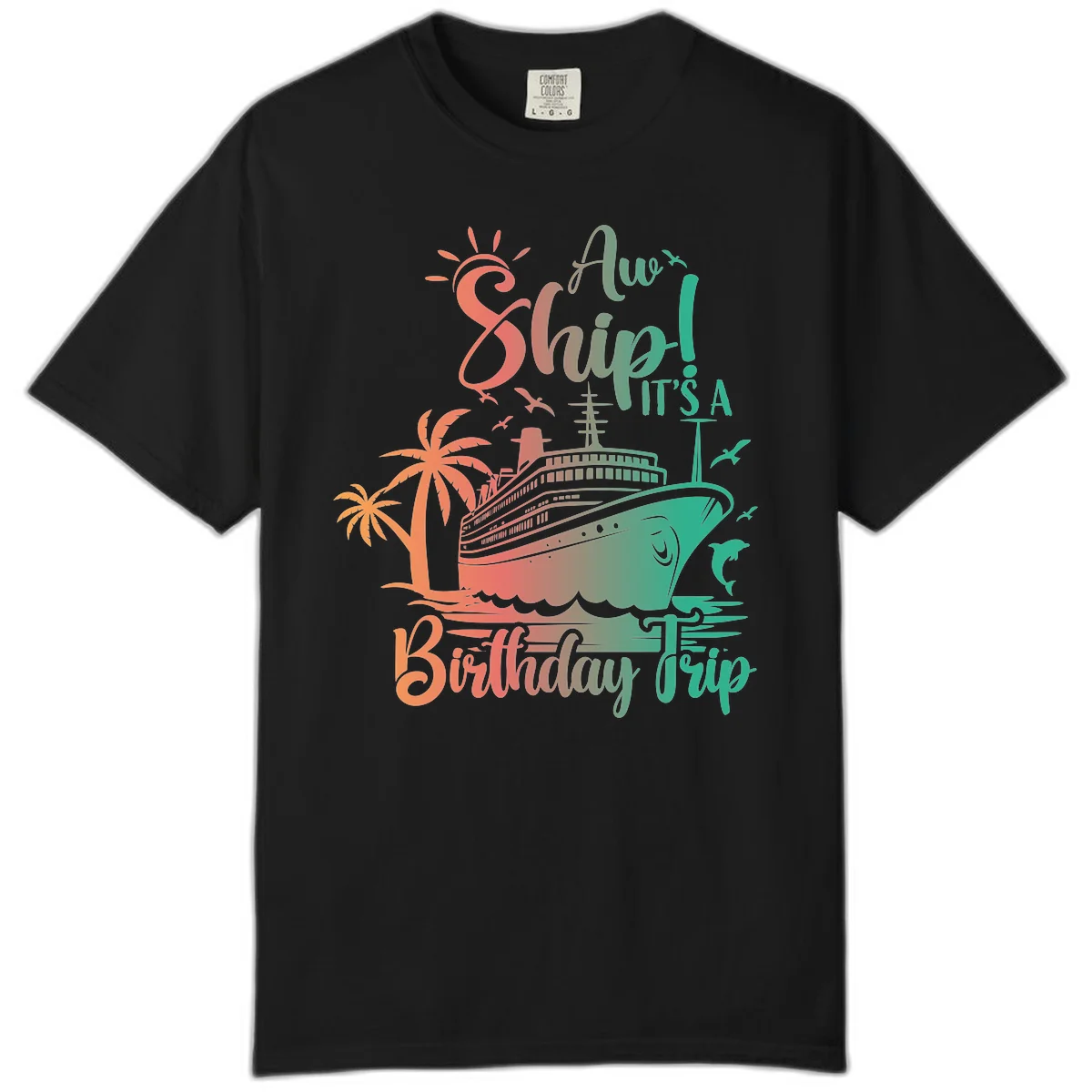 Ahoy It's A Cruise Ship Birthday Trip Comfort Color in Black