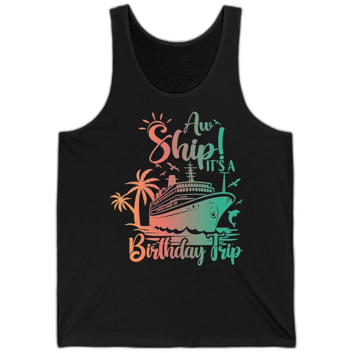 Ahoy It's A Cruise Ship Birthday Trip Tank in Black