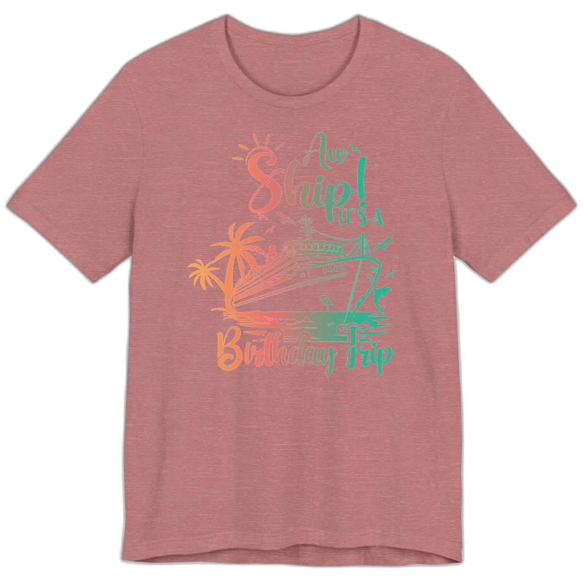 Ahoy It's A Birthday Trip Premium T-Shirt in Heather Mauve