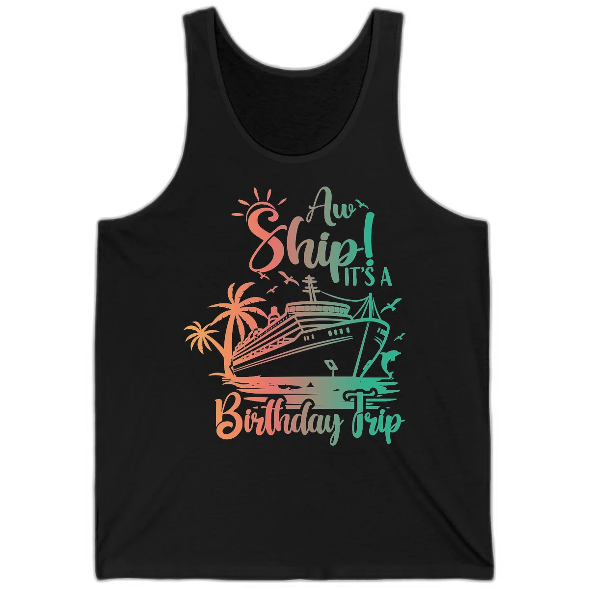 Ahoy It's A Birthday Trip Tank in Black