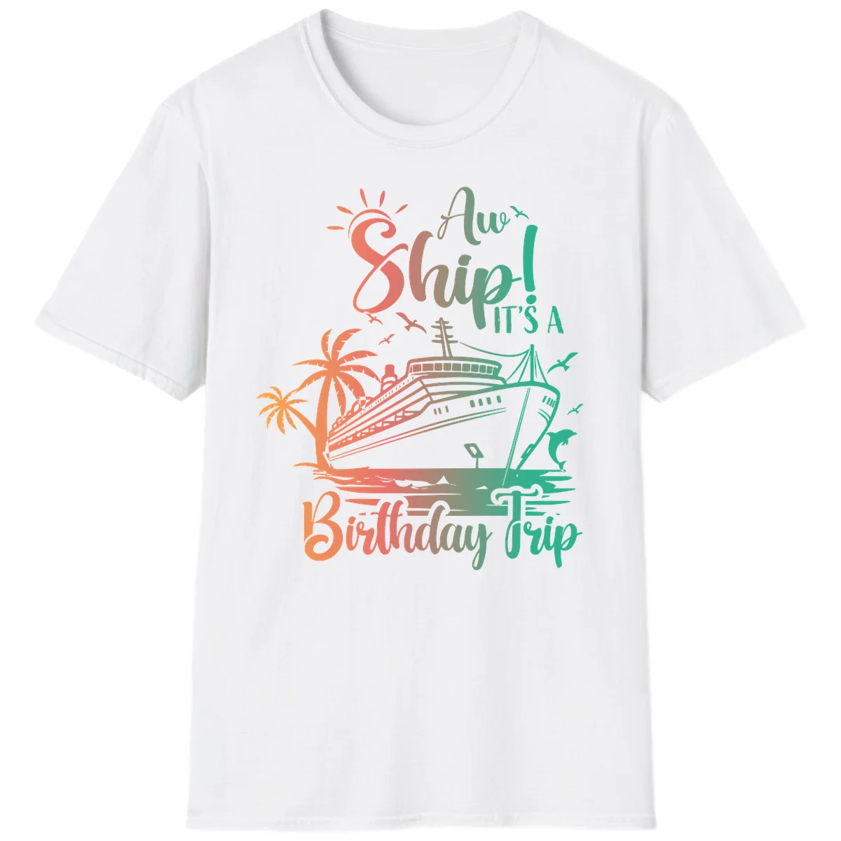 Ahoy It's A Birthday Trip T-Shirt in White