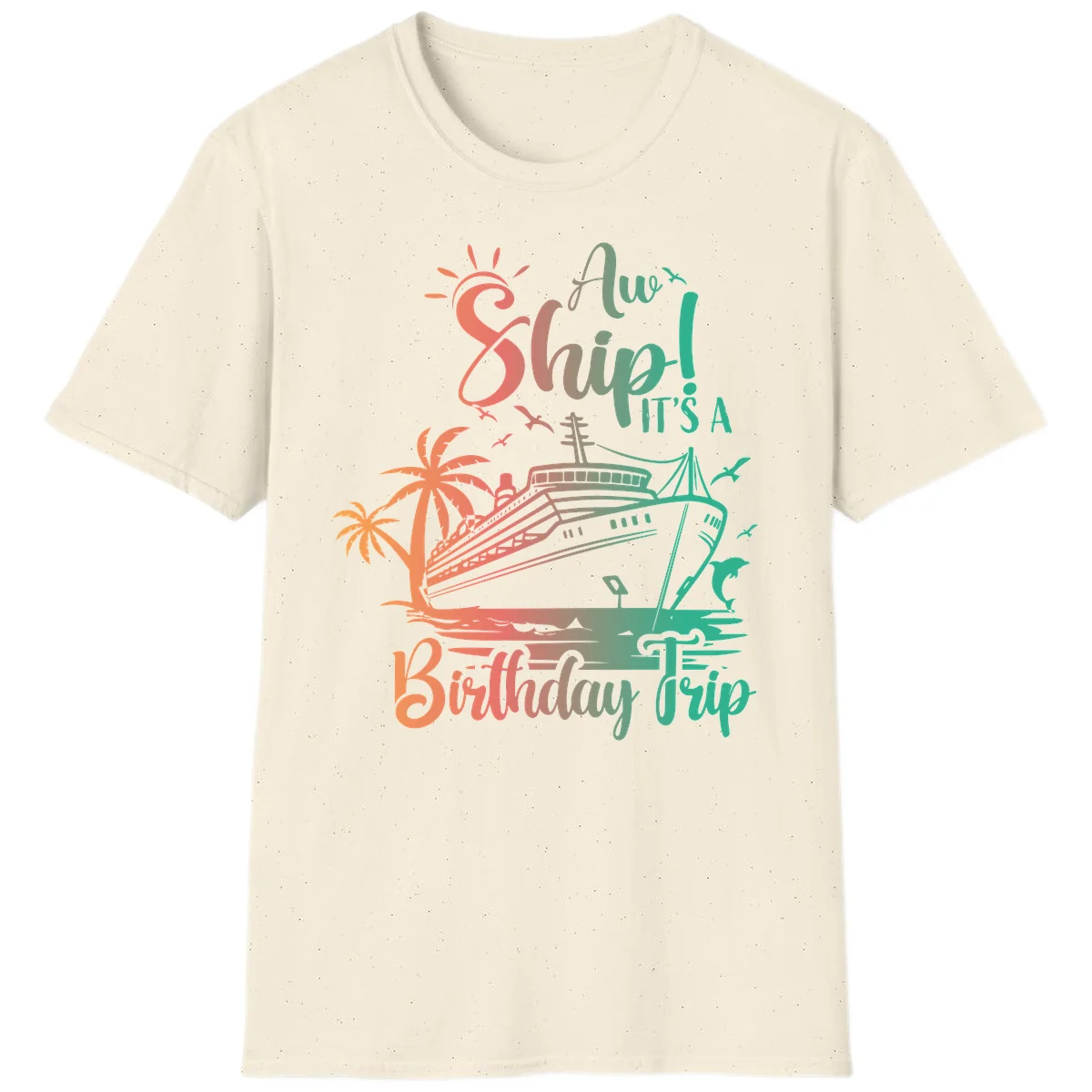 Ahoy It's A Birthday Trip T-Shirt in Natural