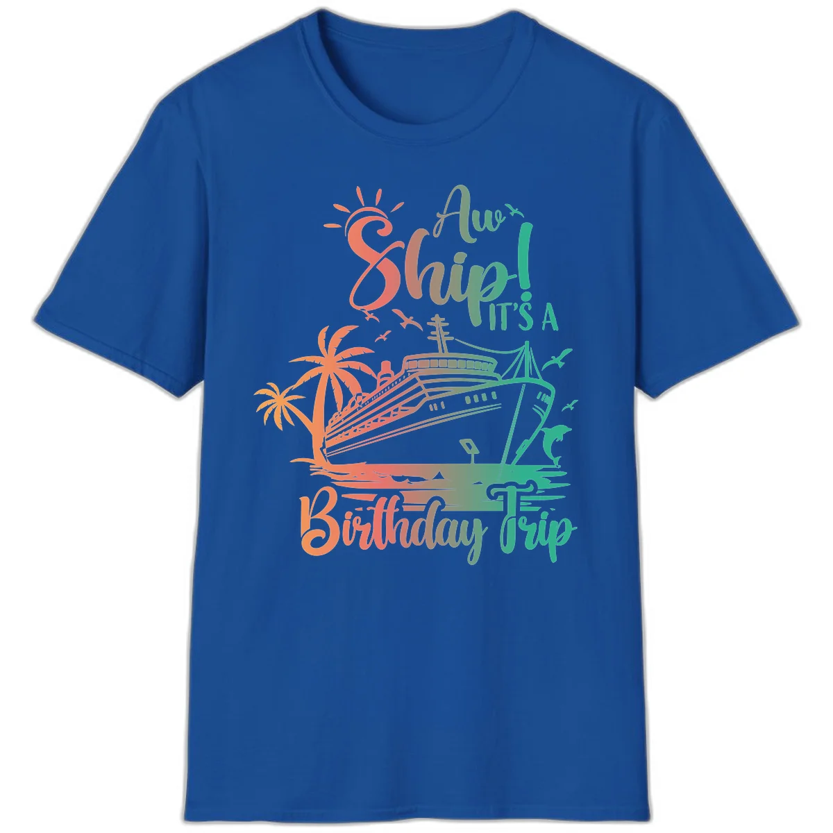 Ahoy It's A Birthday Trip T-Shirt in Royal