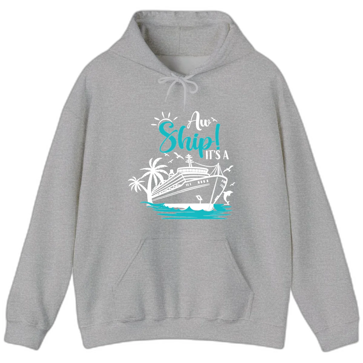 Aw Ship It's A Cruise Hoodie in Sport Grey