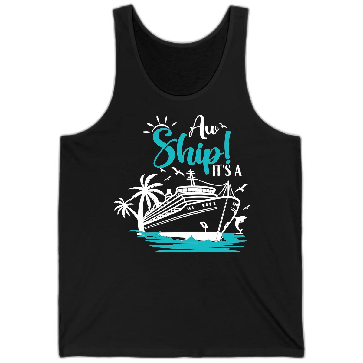 Aw Ship It's A Cruise Tank Top in Black