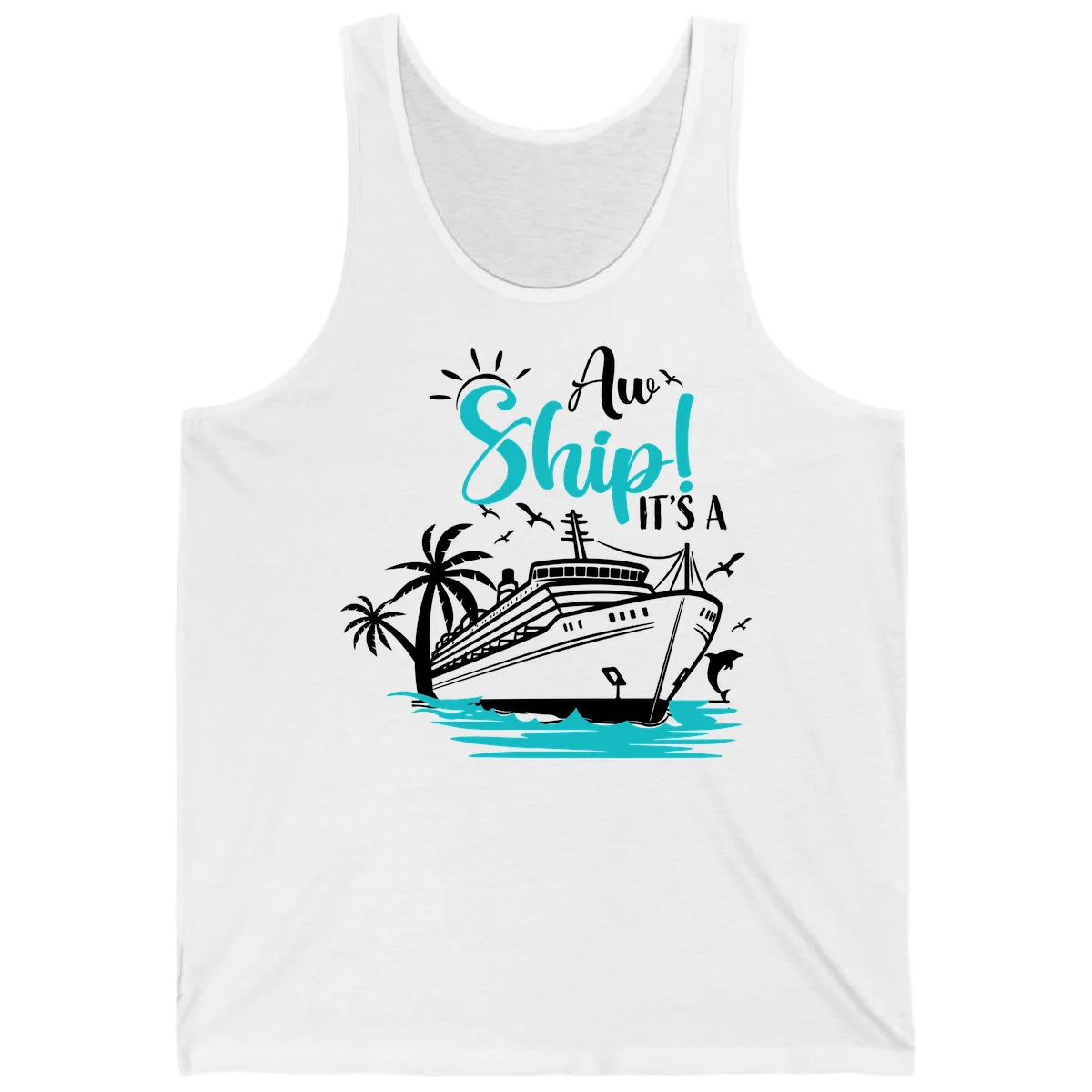 Aw Ship It's A Cruise Tank Top in White