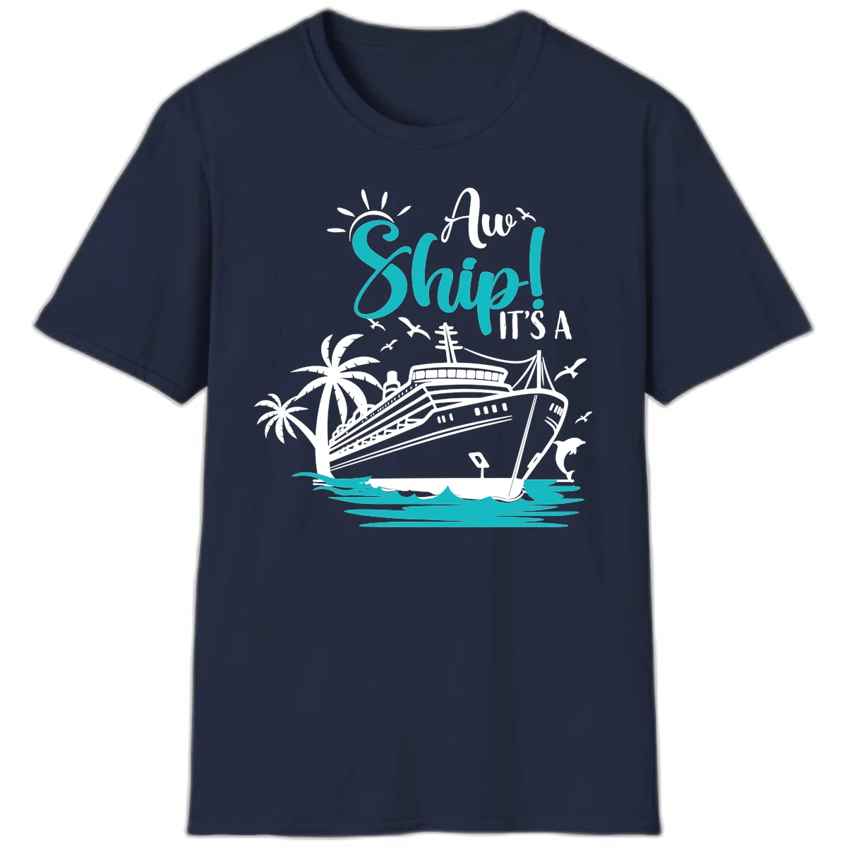 Aw Ship It's A Cruise T-Shirt in Navy
