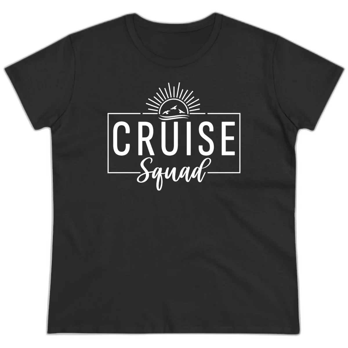 Cruise Squad Sunrise Ladies Tee in Black