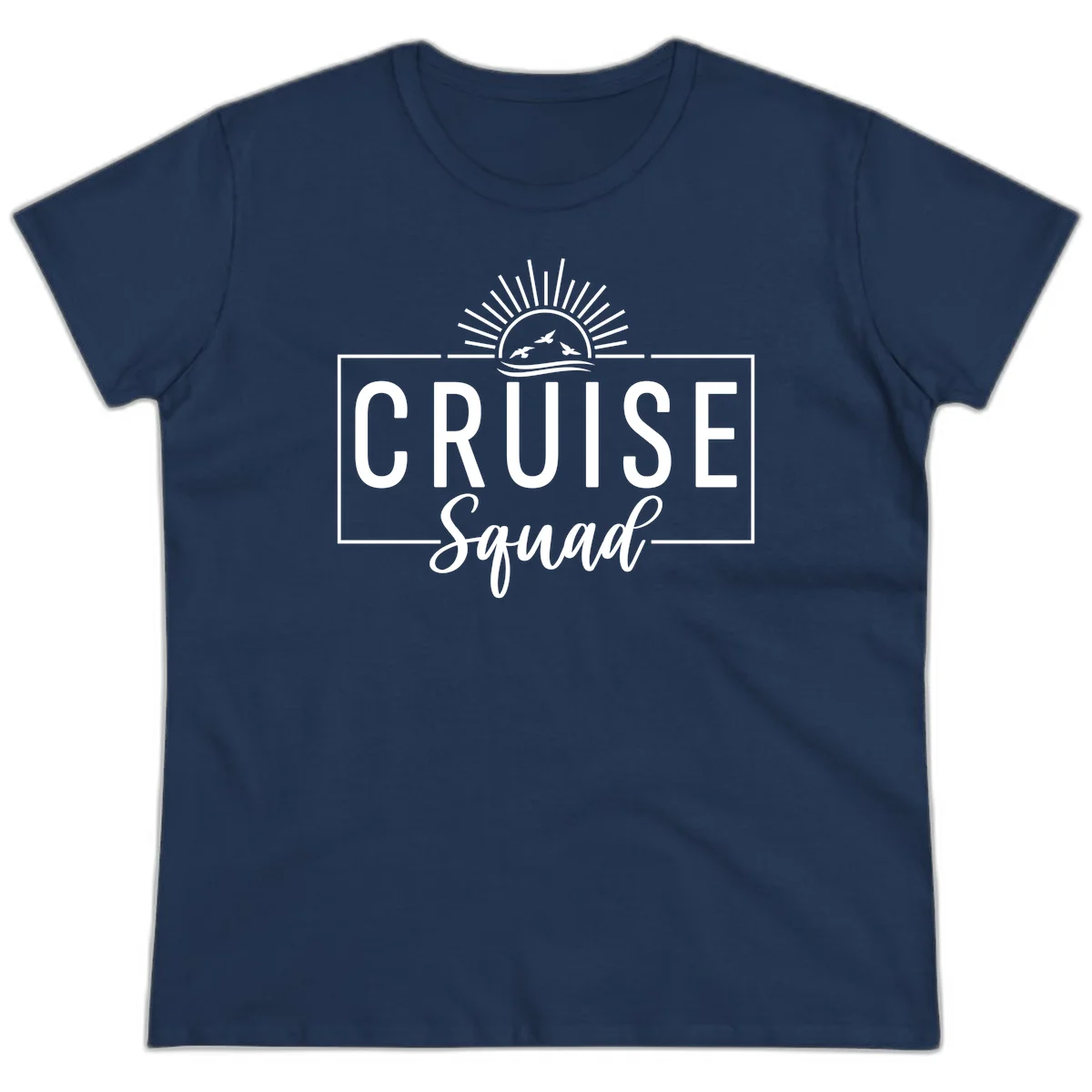 Cruise Squad Sunrise Ladies Tee in Navy