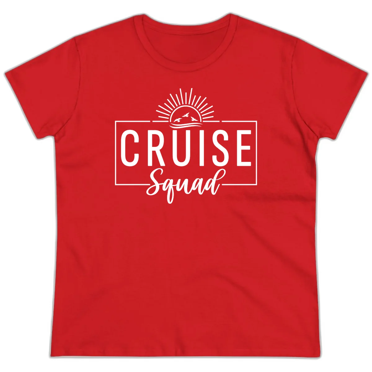Cruise Squad Sunrise Ladies Tee in Red
