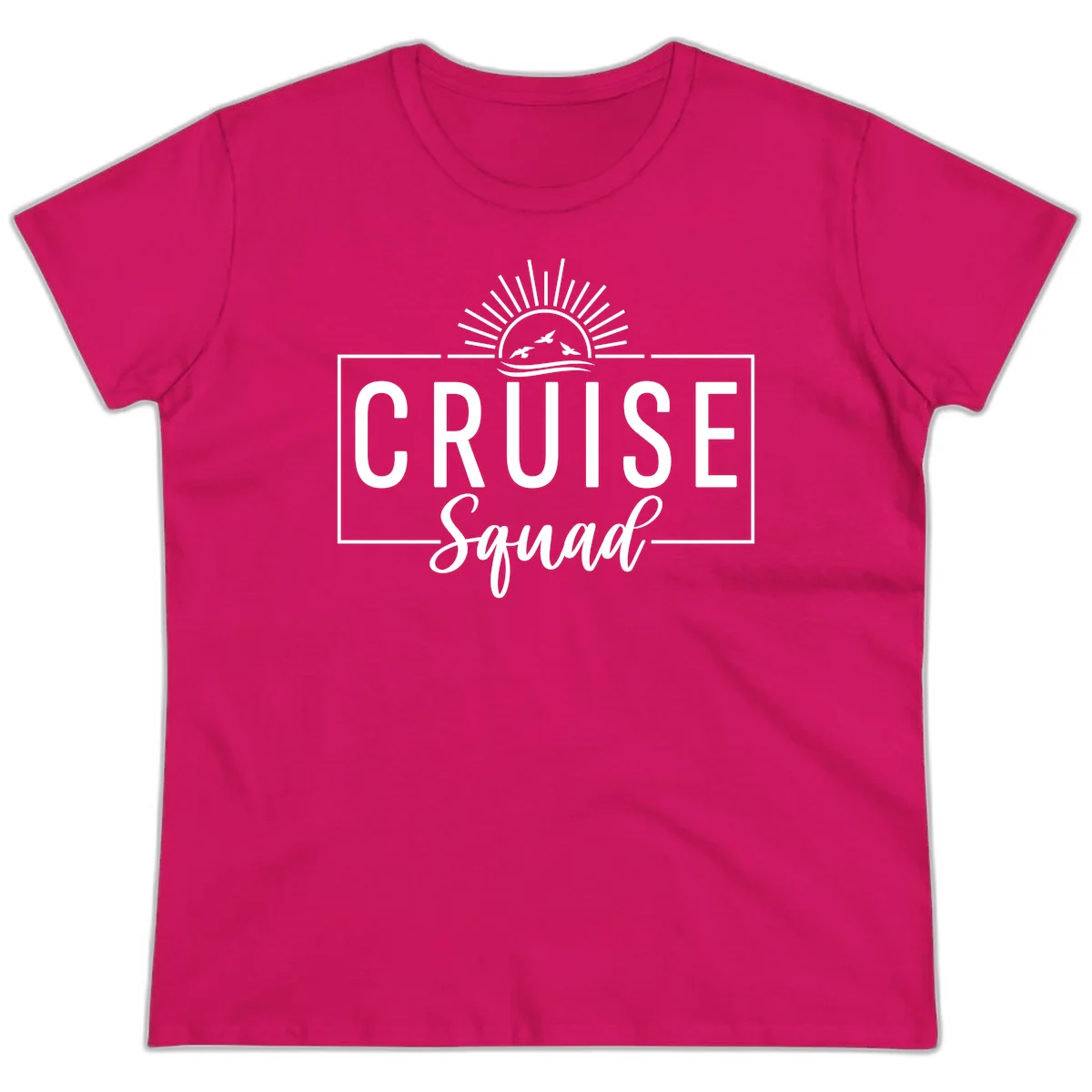 Cruise Squad Sunrise Ladies Tee in Heliconia