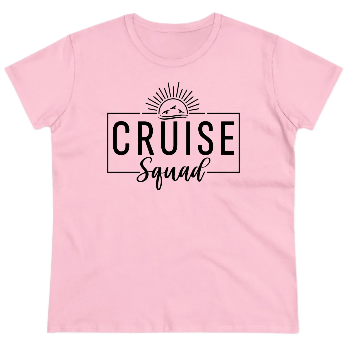 Cruise Squad Sunrise Ladies Tee in Light Pink