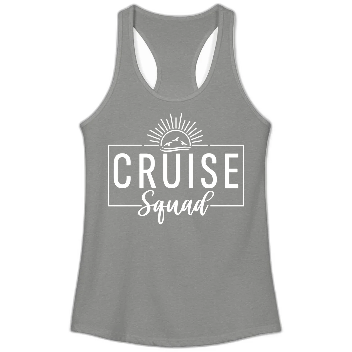 Cruise Squad Sunrise Ladies Tank in Heather Grey