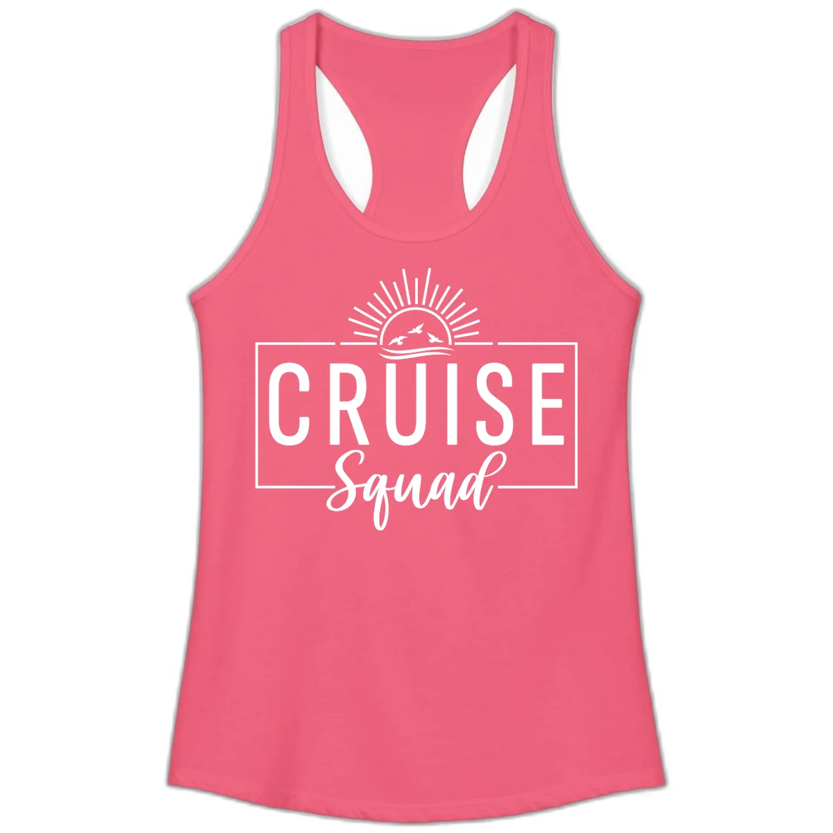 Cruise Squad Sunrise Ladies Tank in Hot Pink