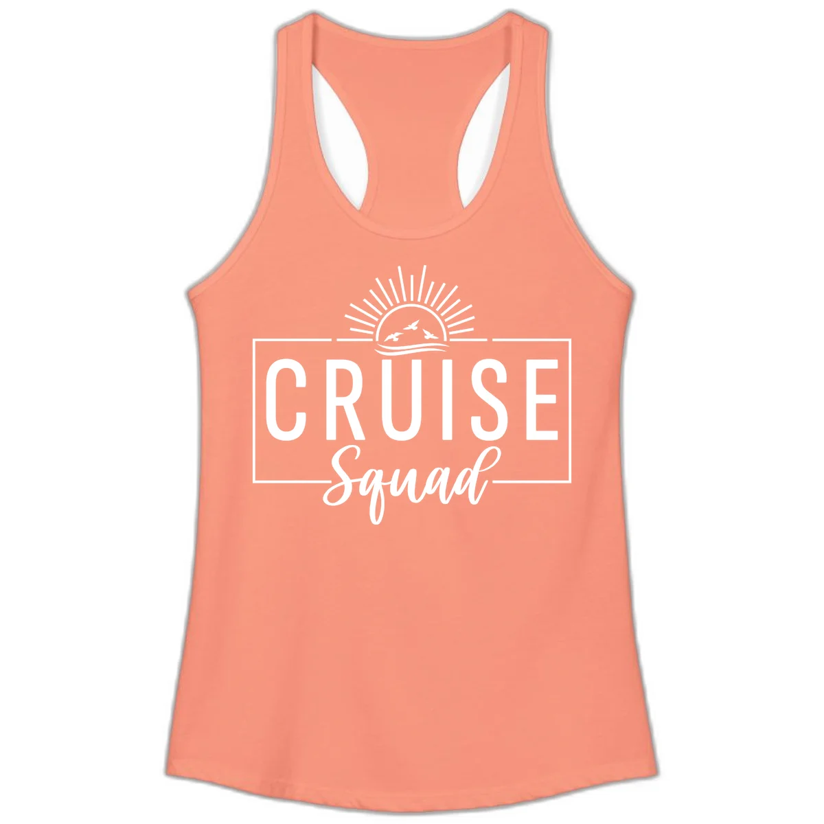 Cruise Squad Sunrise Ladies Tank in Solid Light Orange