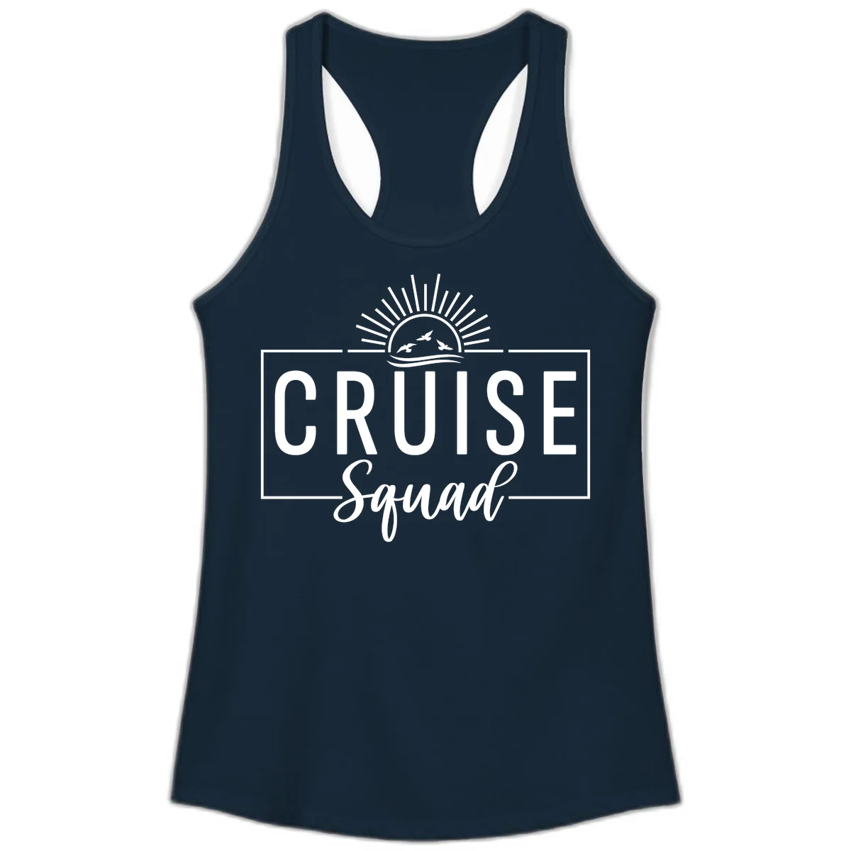 Cruise Squad Sunrise Ladies Tank in Solid Midnight Navy