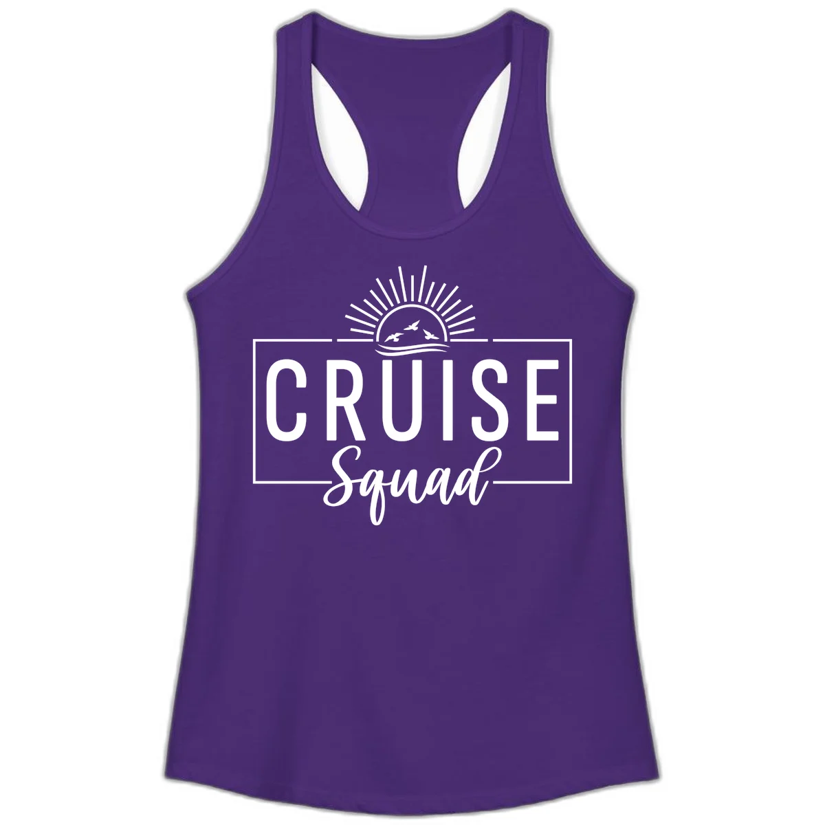 Cruise Squad Sunrise Ladies Tank in Solid Purple Rush