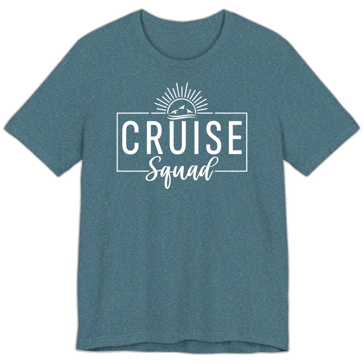 Cruise Squad Sunrise Premium T-Shirt in Heather Deep Teal