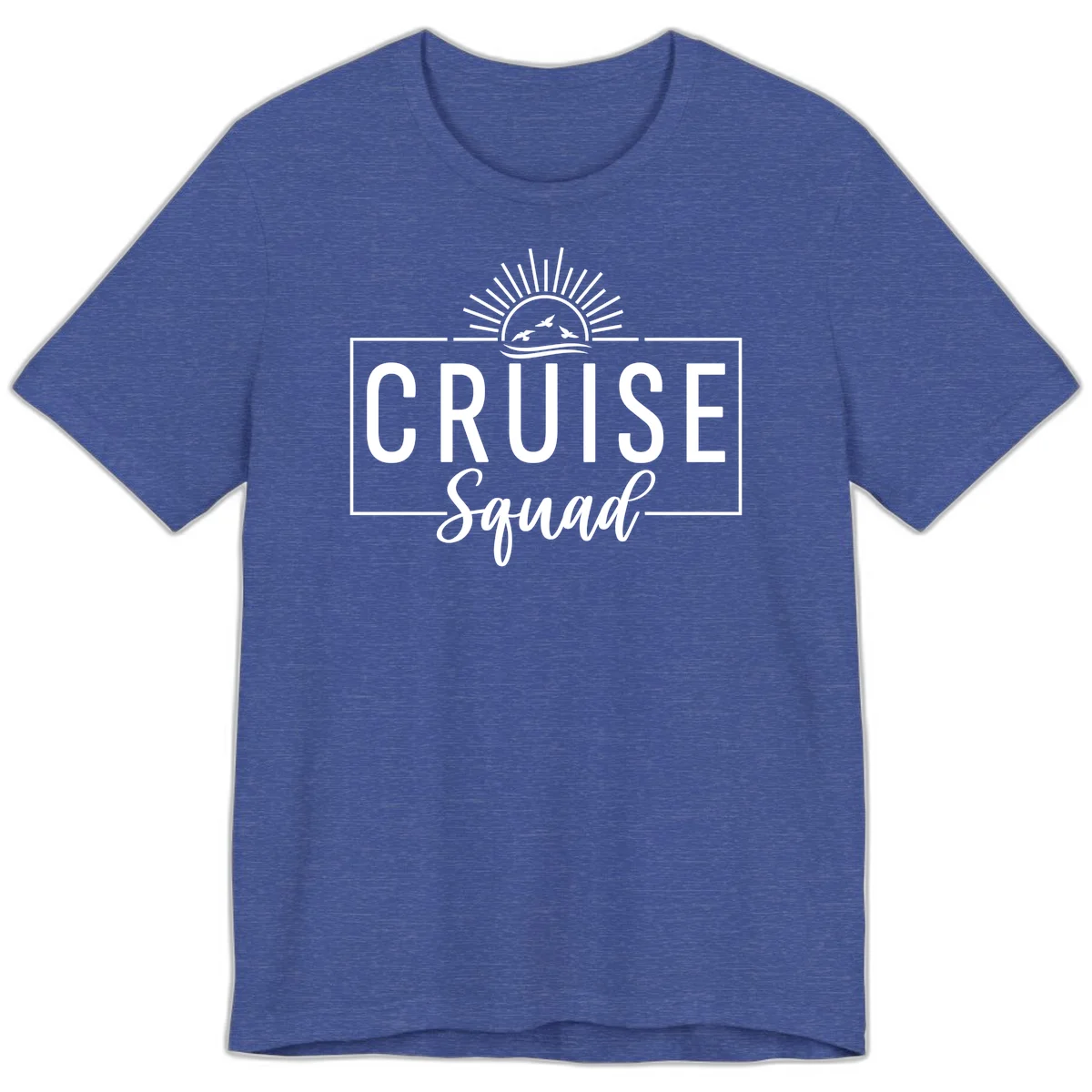 Cruise Squad Sunrise Premium T-Shirt in Heather True Royal