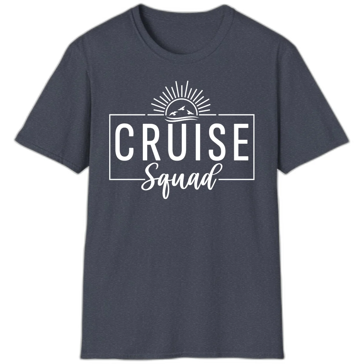 Cruise Squad Sunrise T-Shirt in Heather Navy