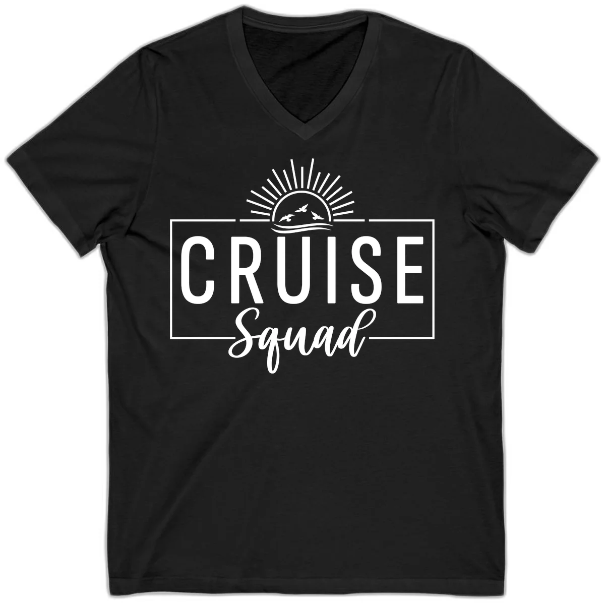 Cruise Squad Sunrise V-Neck in Black