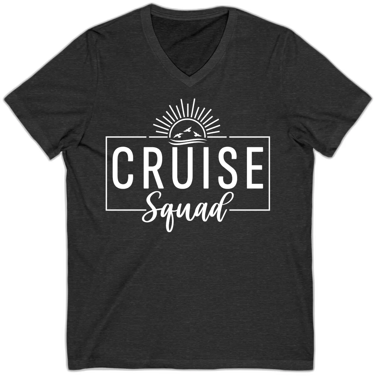 Cruise Squad Sunrise V-Neck in Dark Grey Heather