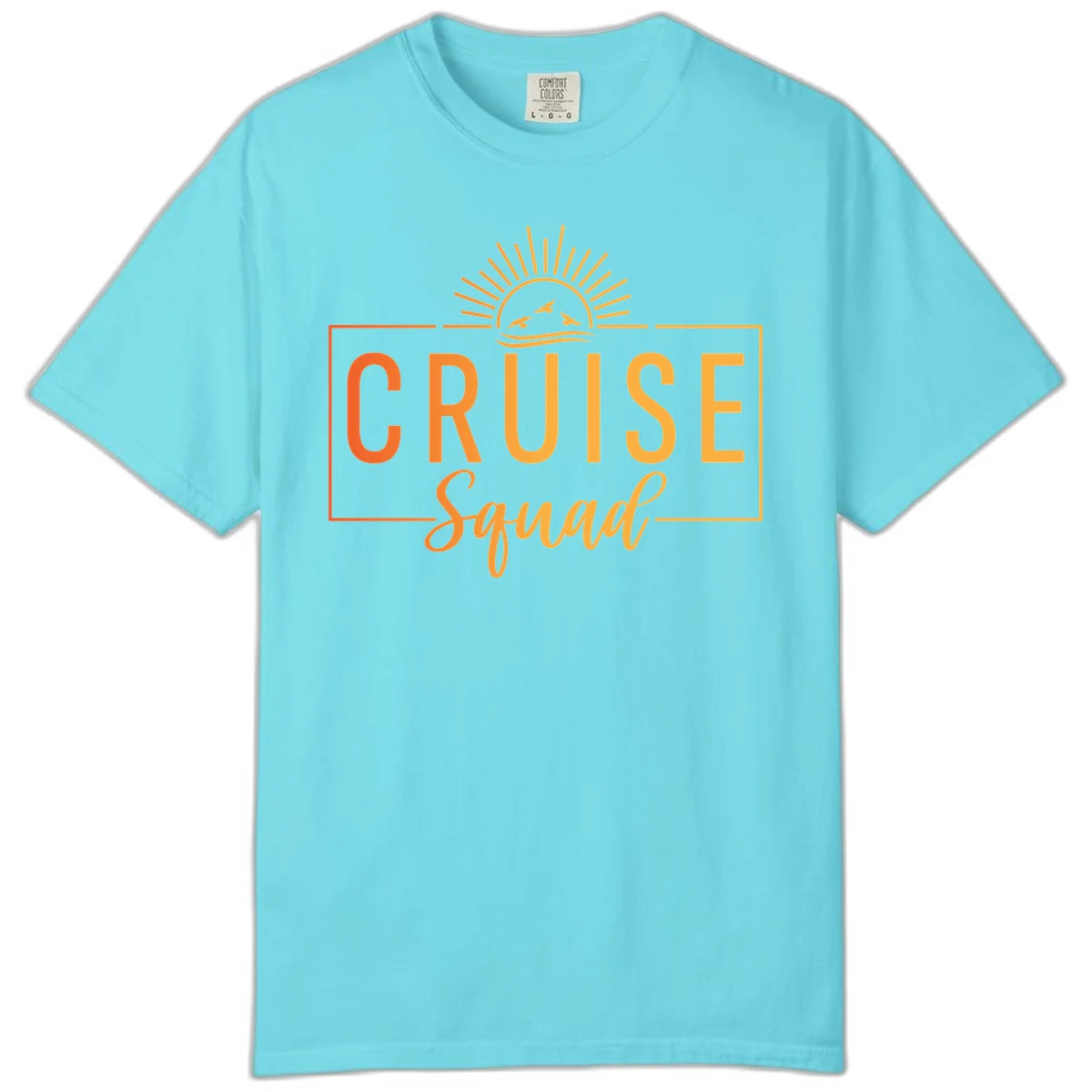 Cruise Squad Sunrise Comfort Color T-Shirt in Lagoon Blue