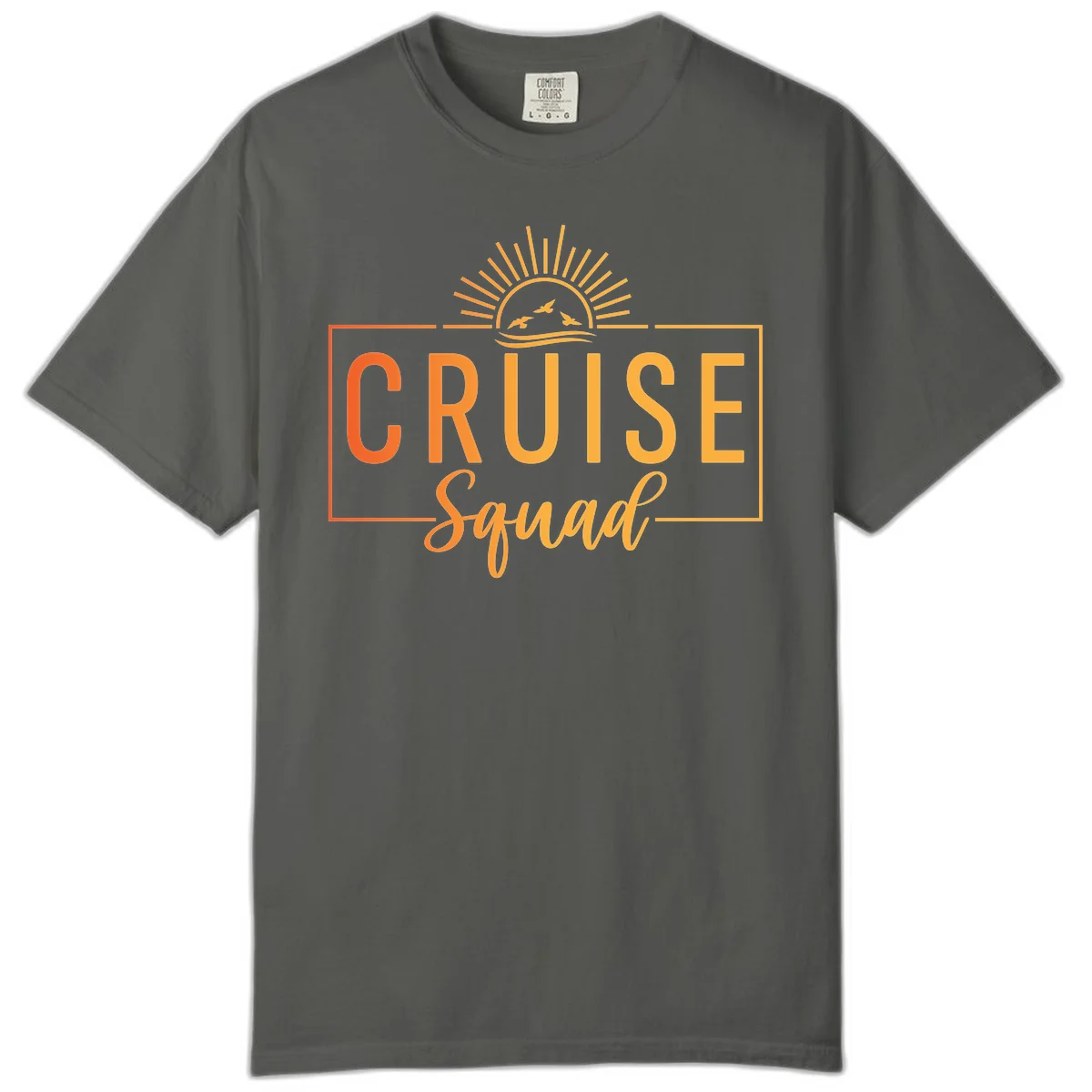 Cruise Squad Sunrise Comfort Color T-Shirt in Pepper