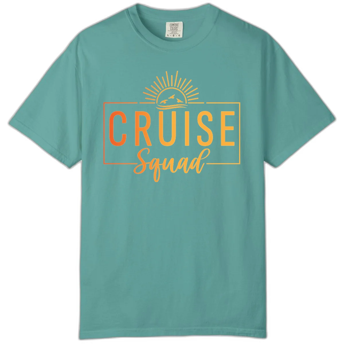 Cruise Squad Sunrise Comfort Color T-Shirt in Seafoam