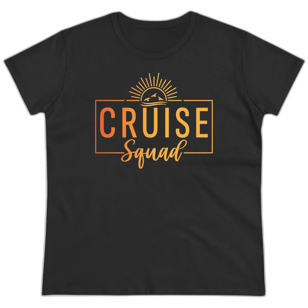 Cruise Squad Sunrise Ladies Tee in Black