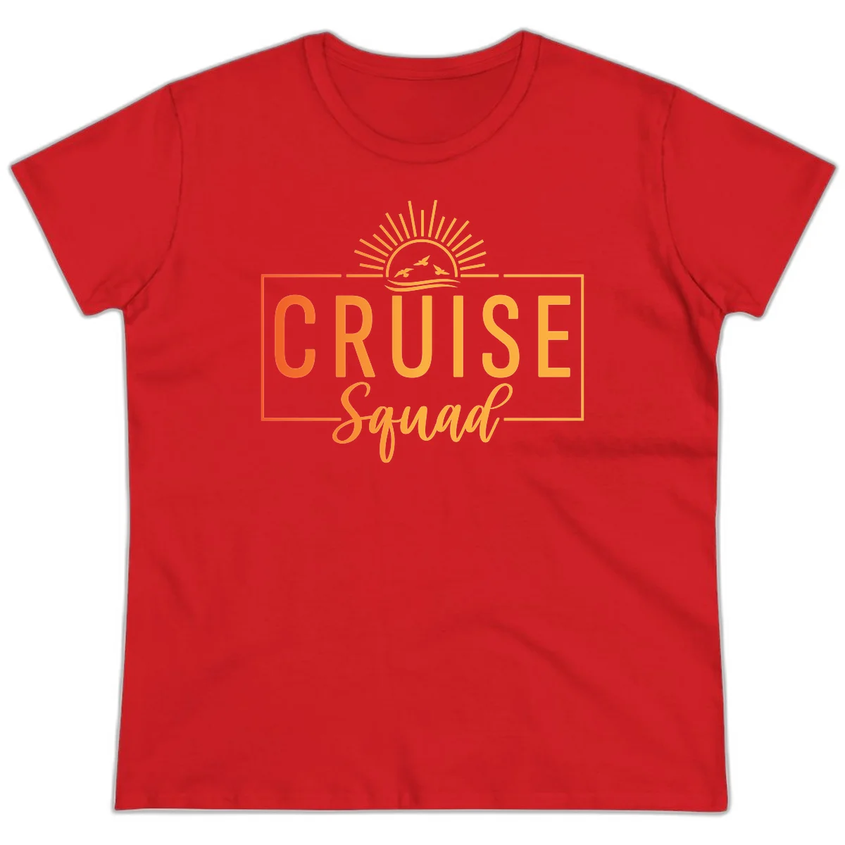 Cruise Squad Sunrise Ladies Tee in Red