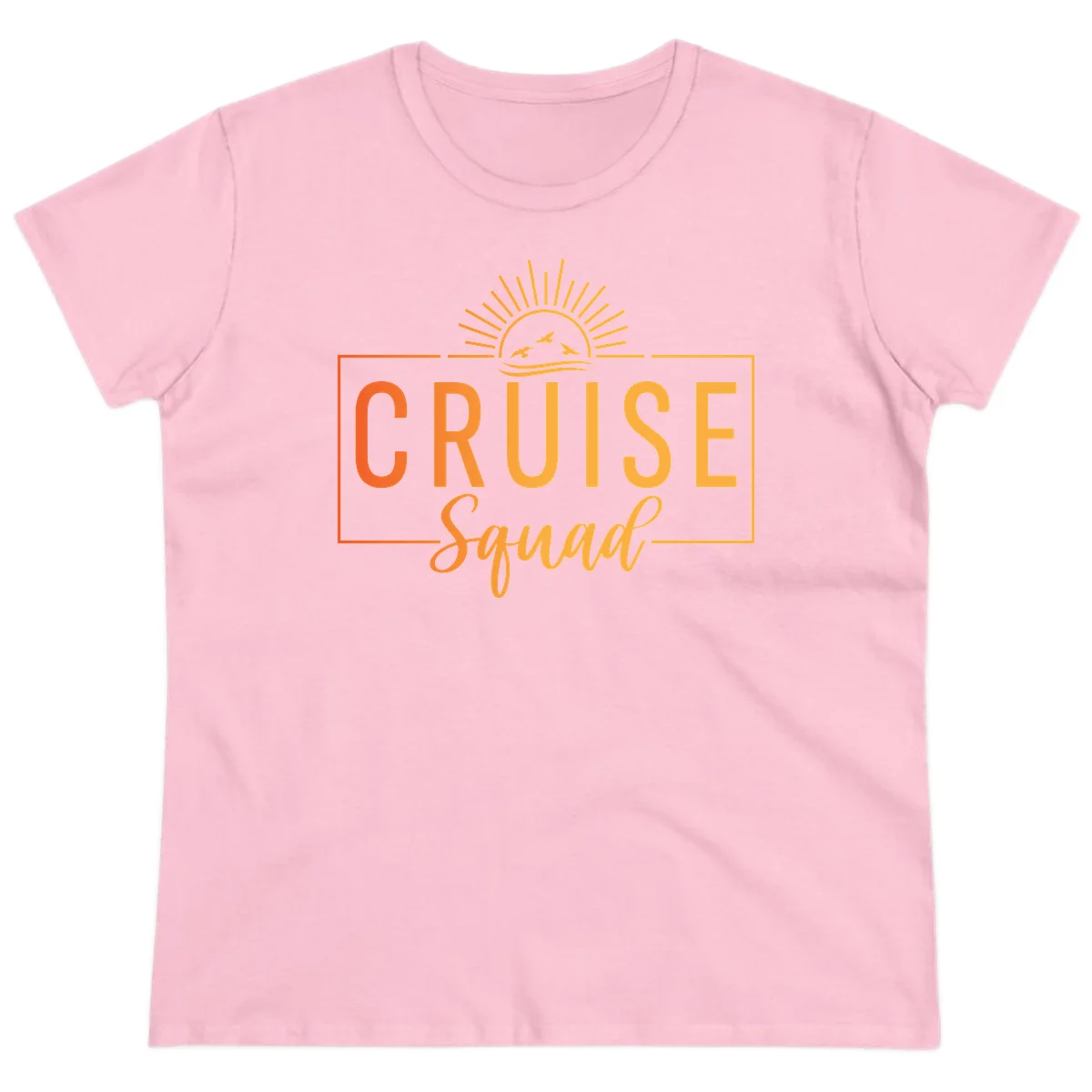 Cruise Squad Sunrise Ladies Tee in Light Pink