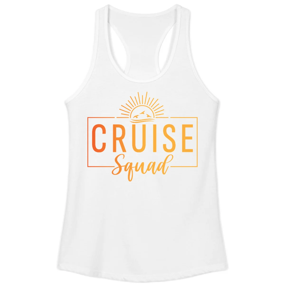 Cruise Squad Sunrise Ladies Tank Top in White