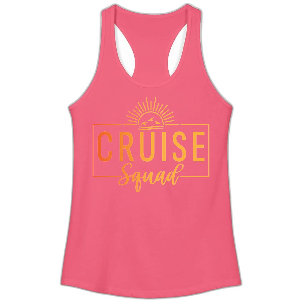Cruise Squad Sunrise Ladies Tank Top in Hot Pink