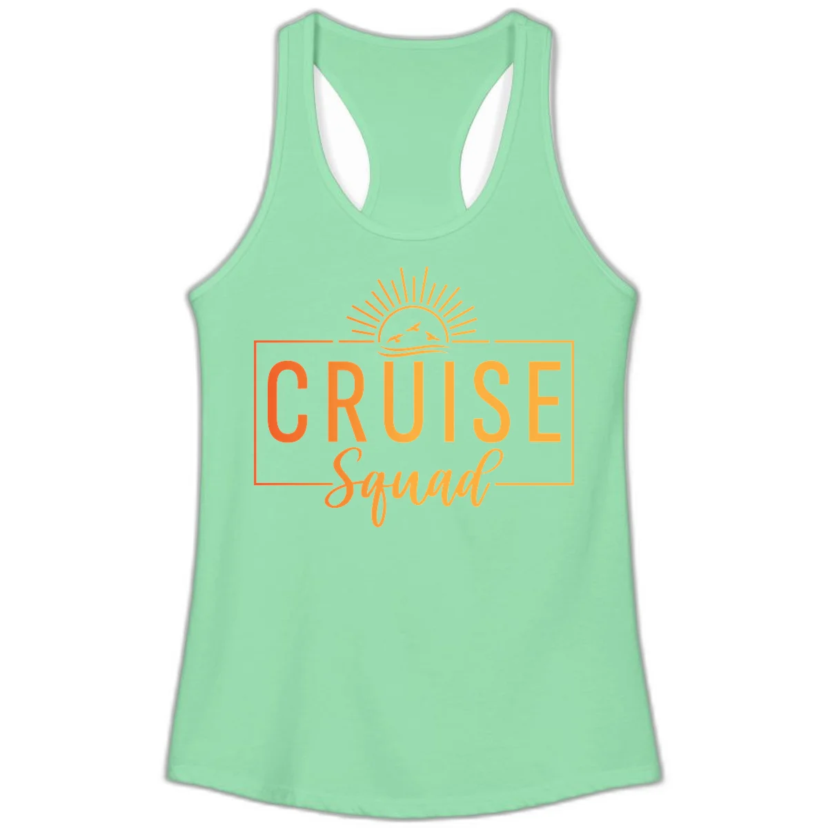 Cruise Squad Sunrise Ladies Tank Top in Solid Mint