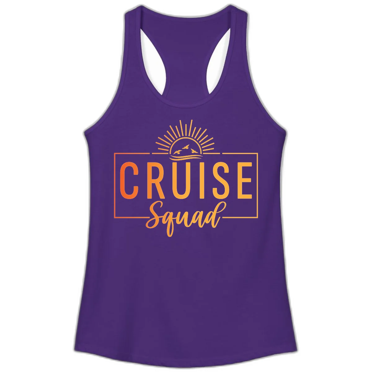 Cruise Squad Sunrise Ladies Tank Top in Solid Purple Rush