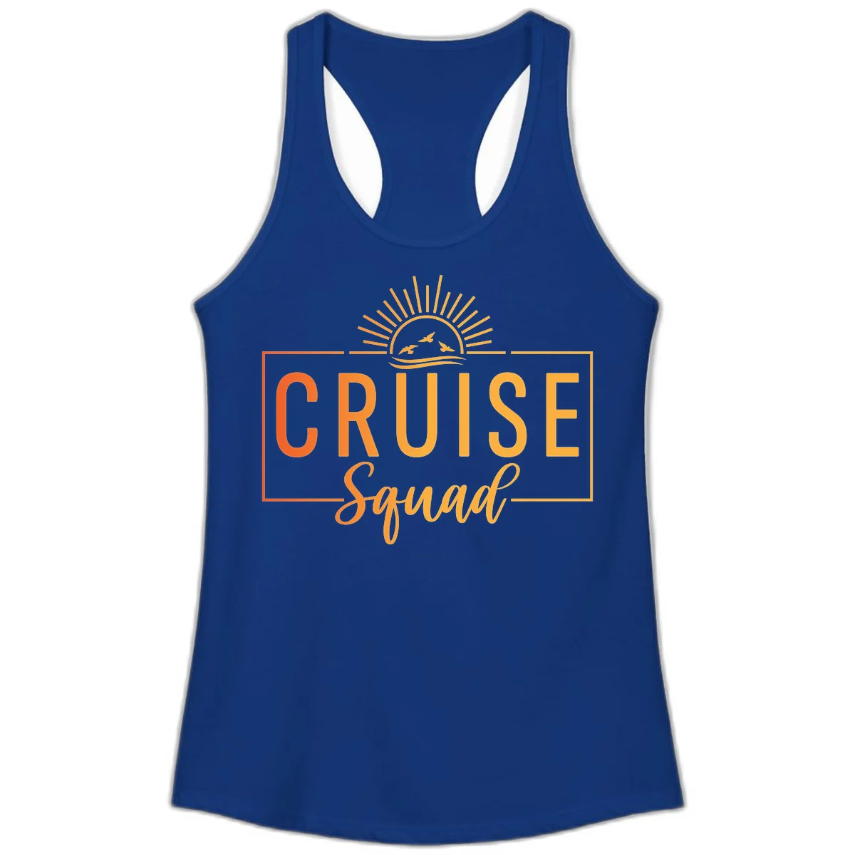Cruise Squad Sunrise Ladies Tank Top in Solid Royal