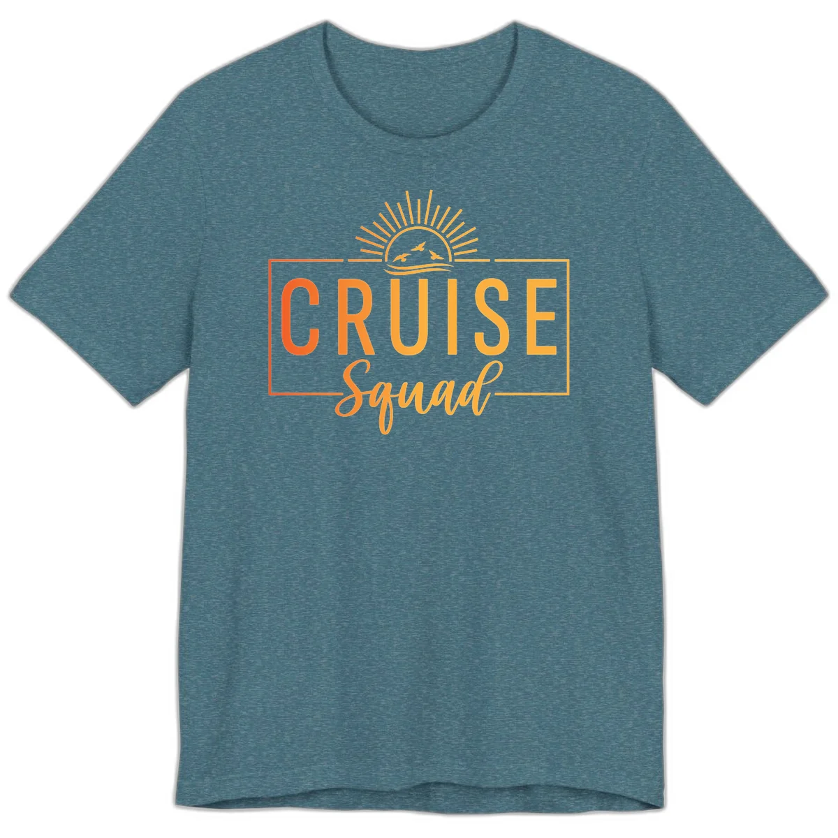 Cruise Squad Sunrise Premium T-Shirt in Heather Deep Teal