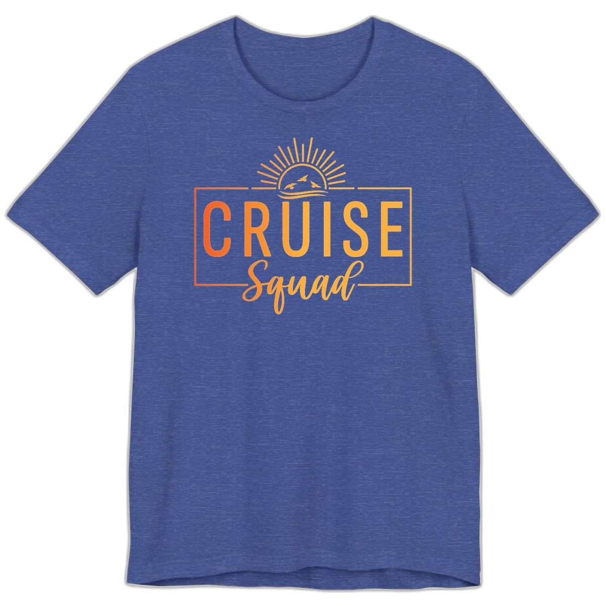Cruise Squad Sunrise Premium T-Shirt in Heather True Royal