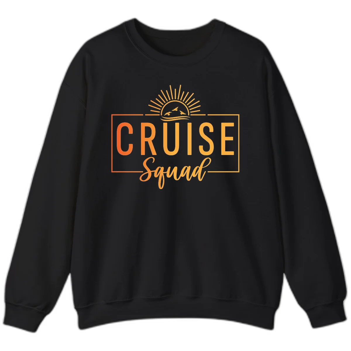 Cruise Squad Sunrise Crewneck Sweatshirt in Black