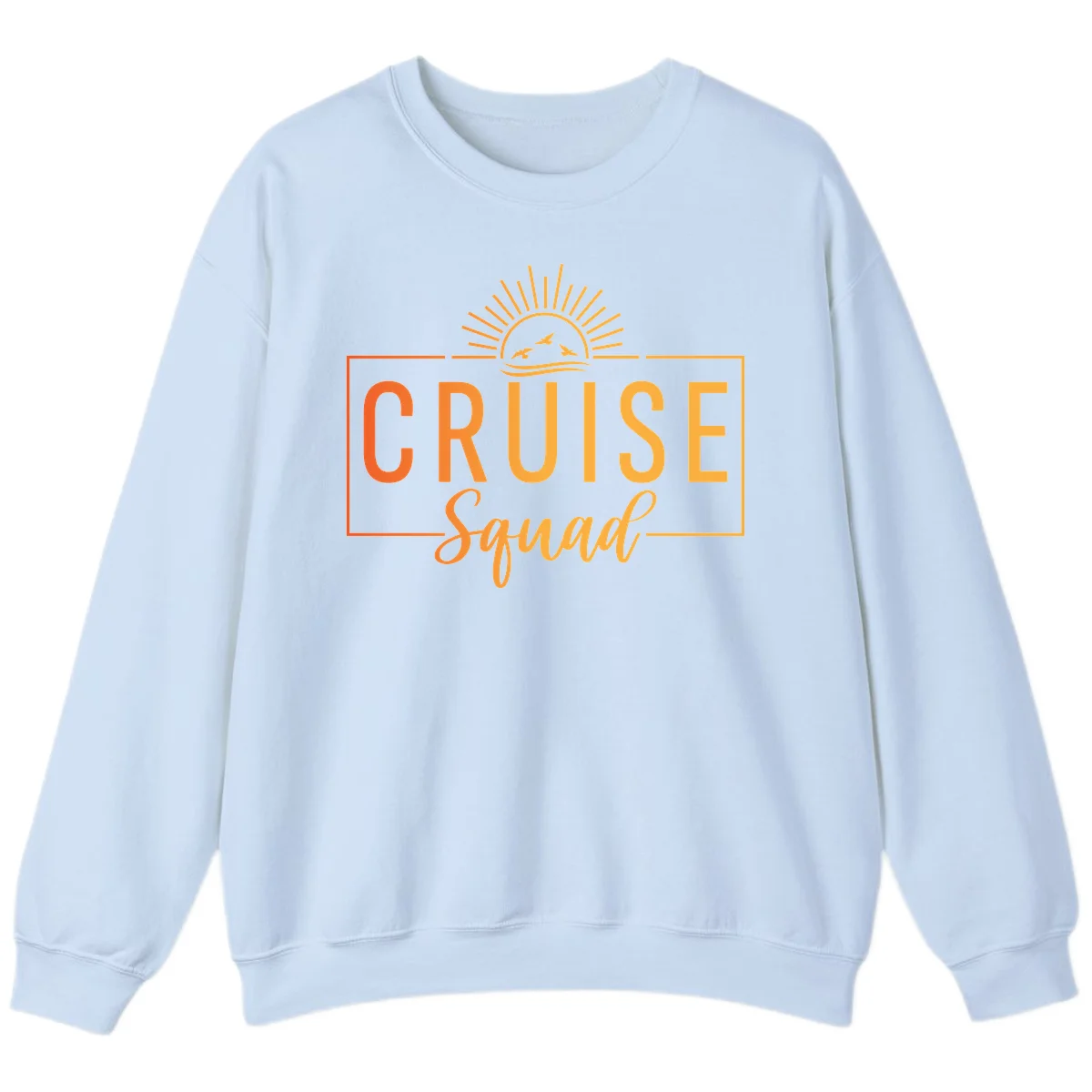 Cruise Squad Sunrise Crewneck Sweatshirt in Light Blue