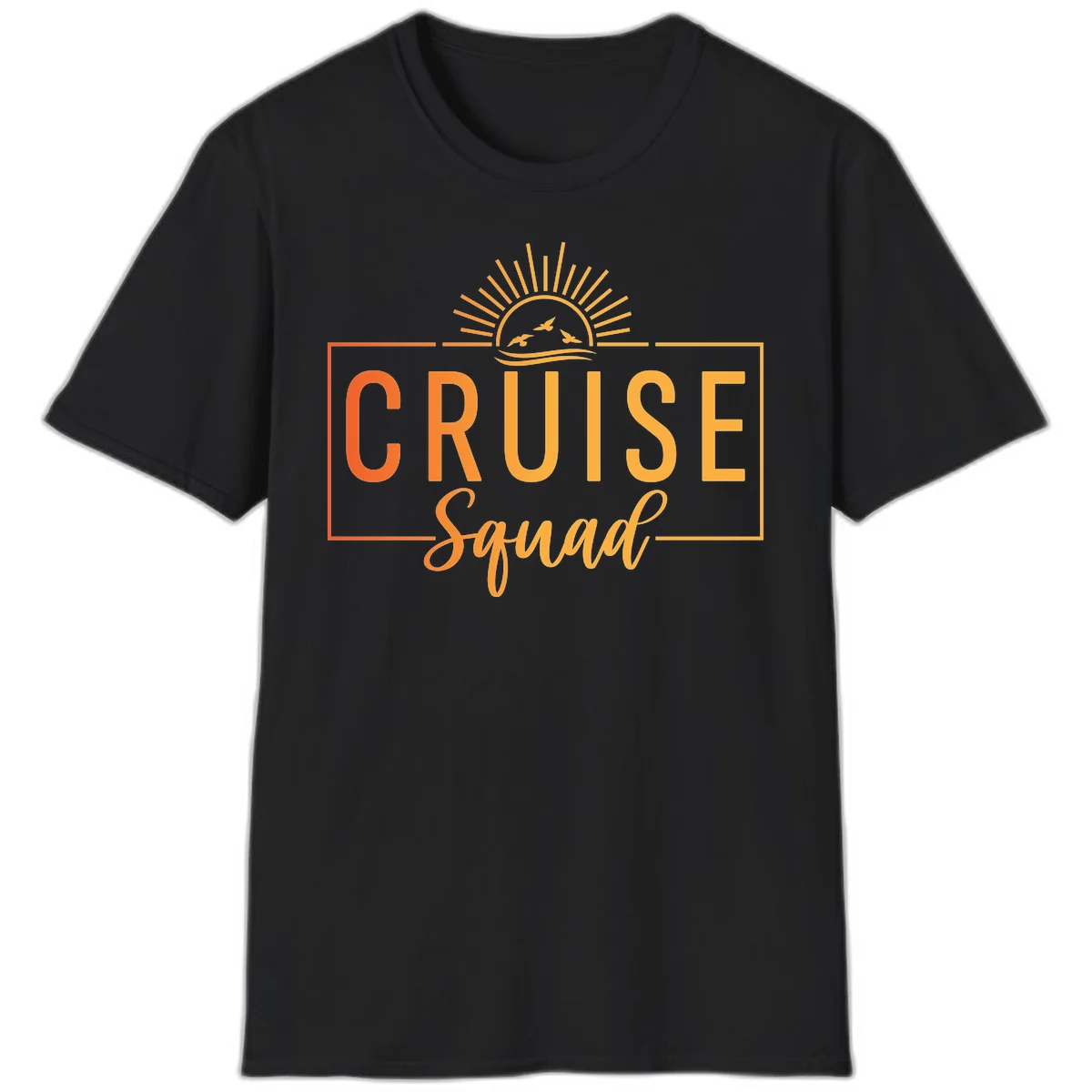 Cruise Squad Sunrise T-Shirt for Group Vacation in Black